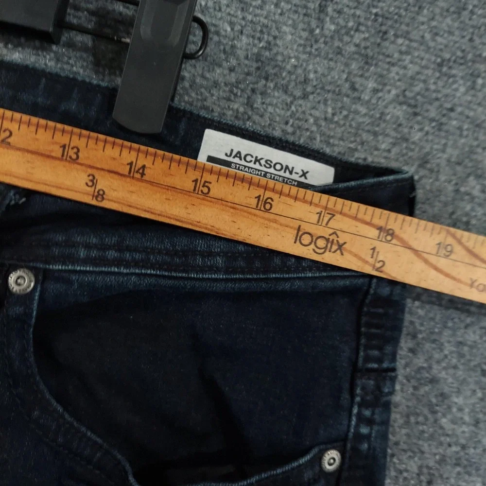 Buffalo David Bitton Jackson-X Jeans Mens Fits 36x31 Blue Dark Straight Denim